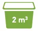 Hire a 2 cubic metre mini skip bin for rubbish and waste disposal 2 cubic metre mini skip bins for hire
