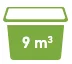 Hire a 9 cubic metre mini skip bin for rubbish and waste disposal 9 cubic metre mini skip bins for hire
